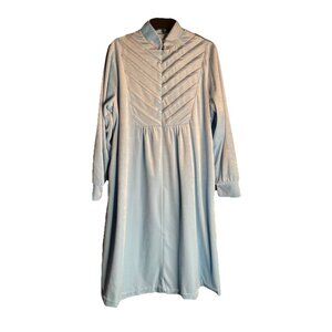 Brownstone Studio House Gown Womens L Half Zip Front Robe Blue